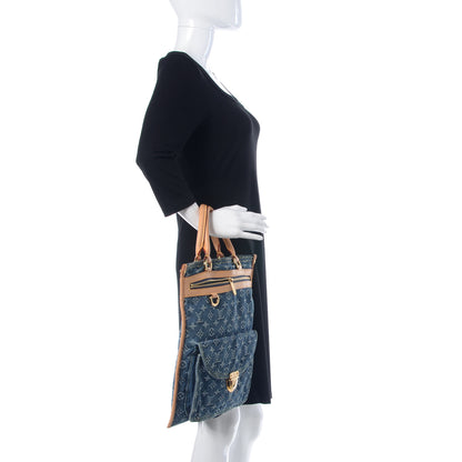Louis Vuitton Monogram Denim Sac Plat Blue 2 of 10