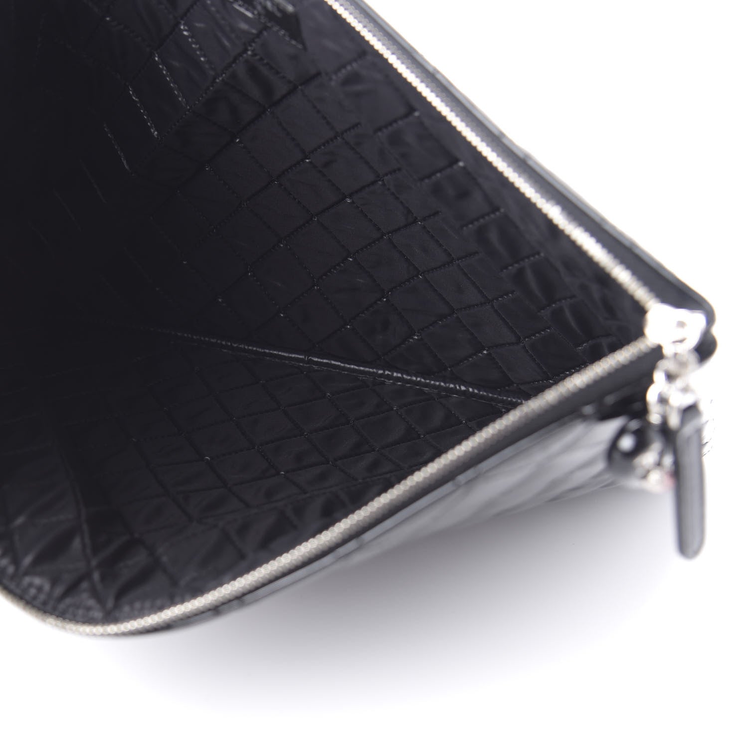 Chanel Patent Calfskin Quilted Valentine Hearts Large Cosmetic Case Black 5 of 11