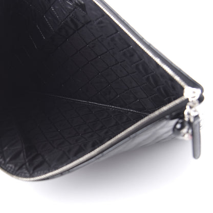 Chanel Patent Calfskin Quilted Valentine Hearts Large Cosmetic Case Black 5 of 11