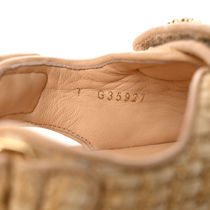 Chanel Braided Fabric Velcro Dad Sandals 36.5 Beige 11 of 12