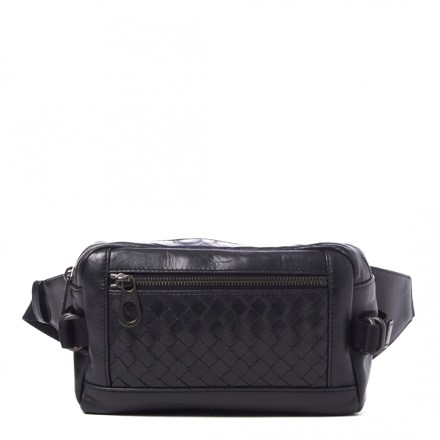 Calfskin Intrecciato Belt Bag Black