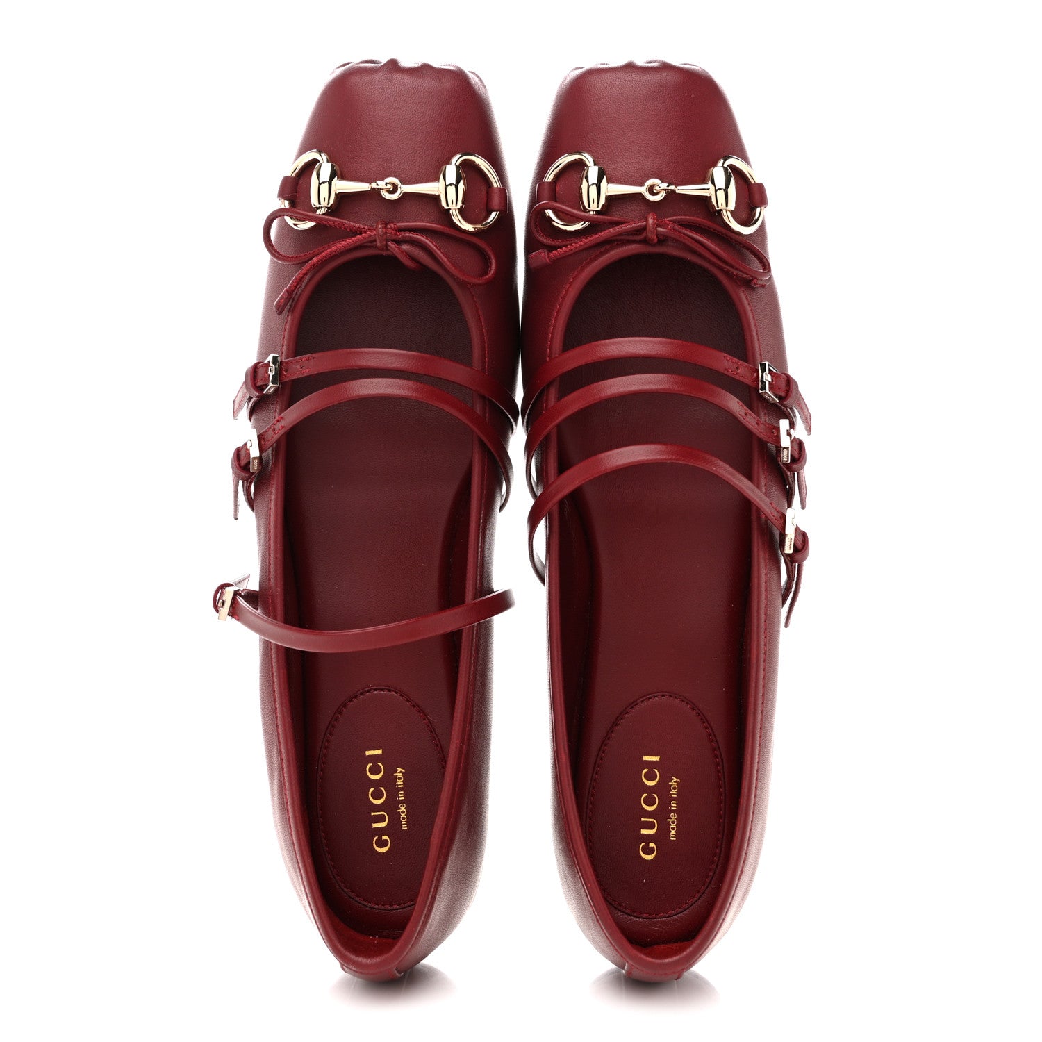 Gucci Malaga Kid Horsebit Ballet Flats 39 Rosso Ancora Red 2 of 10