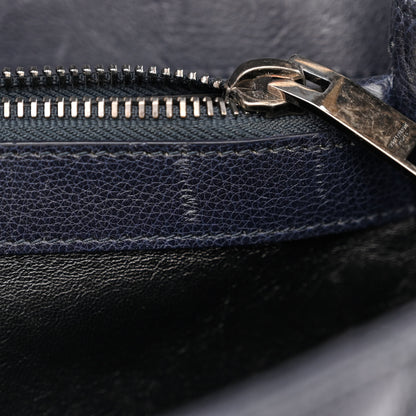 Saint Laurent SAINT LAURENT Calfskin Mixed Matelasse Triquilt Large Monogram Envelope Satchel Deep Marine 8 of 19
