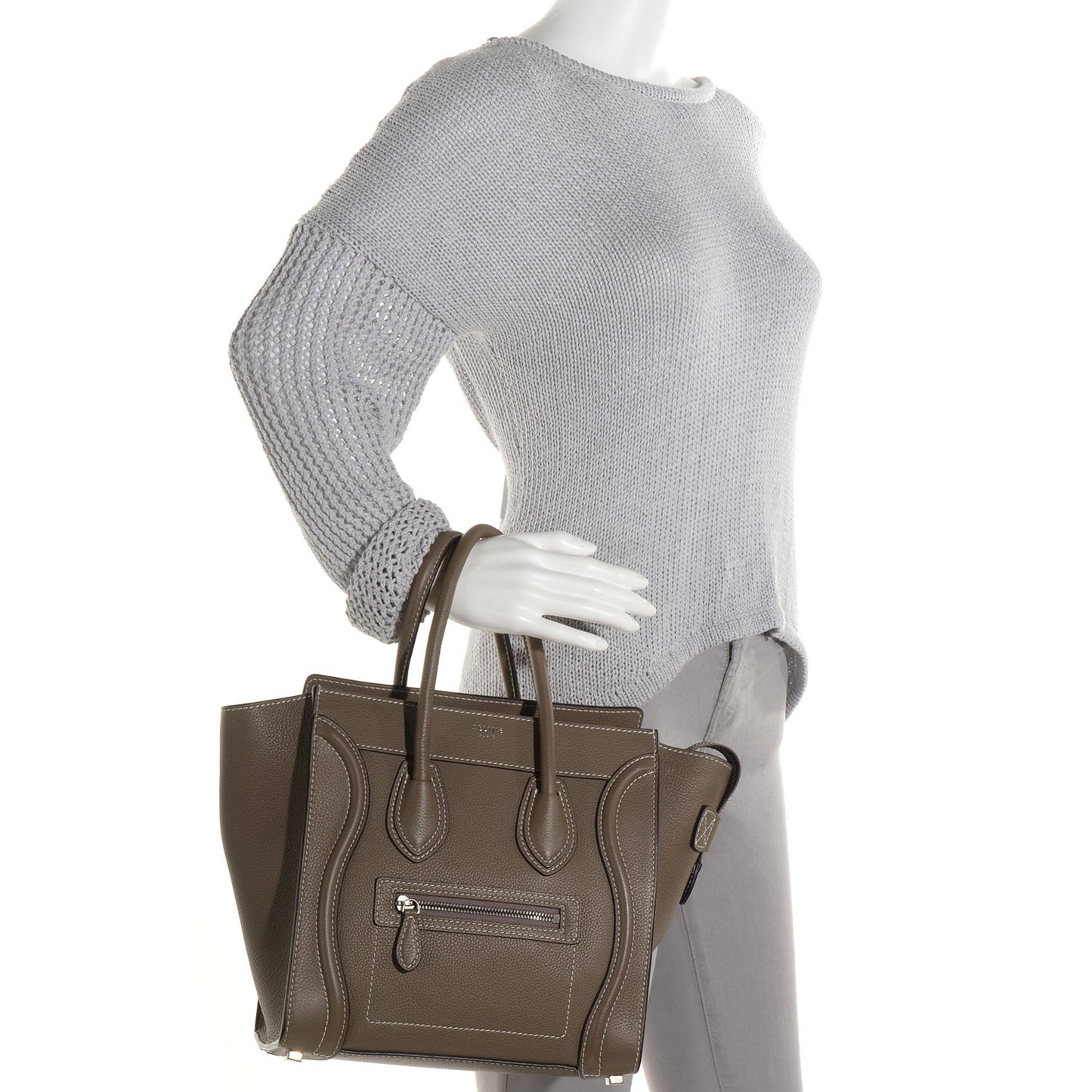 Drummed Calfskin Micro Luggage Souris