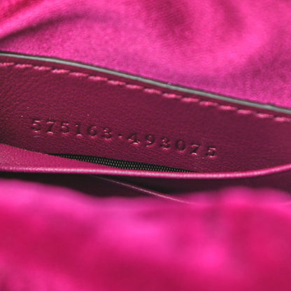 Gucci Velvet Matelasse Mini GG Marmont 2.0 Bucket Bag Fuchsia Violet Cyclamen 7 of 11