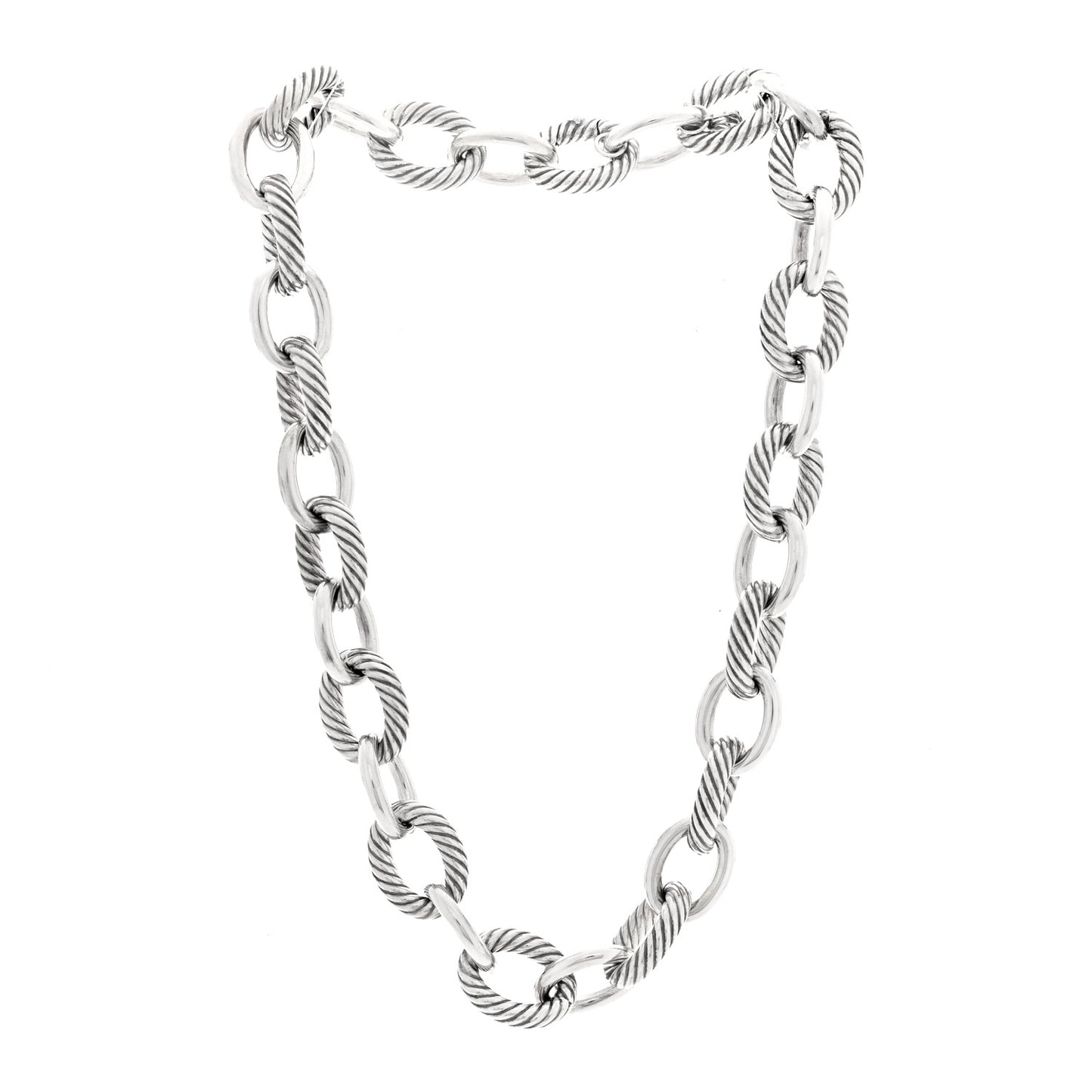 Sterling Silver 17mm Large Oval Link Necklace