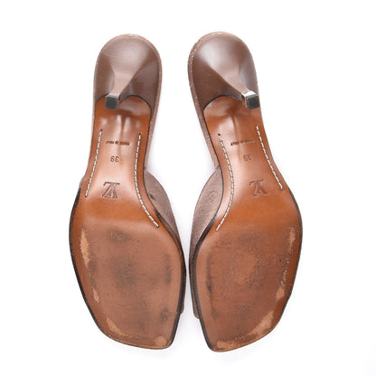 Louis Vuitton Satin Monogram Mules 39 Brown 5 of 13