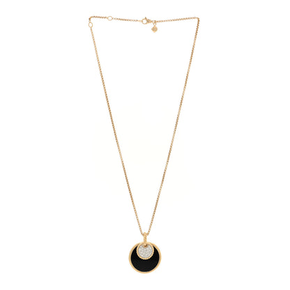 David Yurman 18K Yellow Gold Diamond Black Onyx Mother of Pearl Medium Reversible Elements Necklace 3 of 5