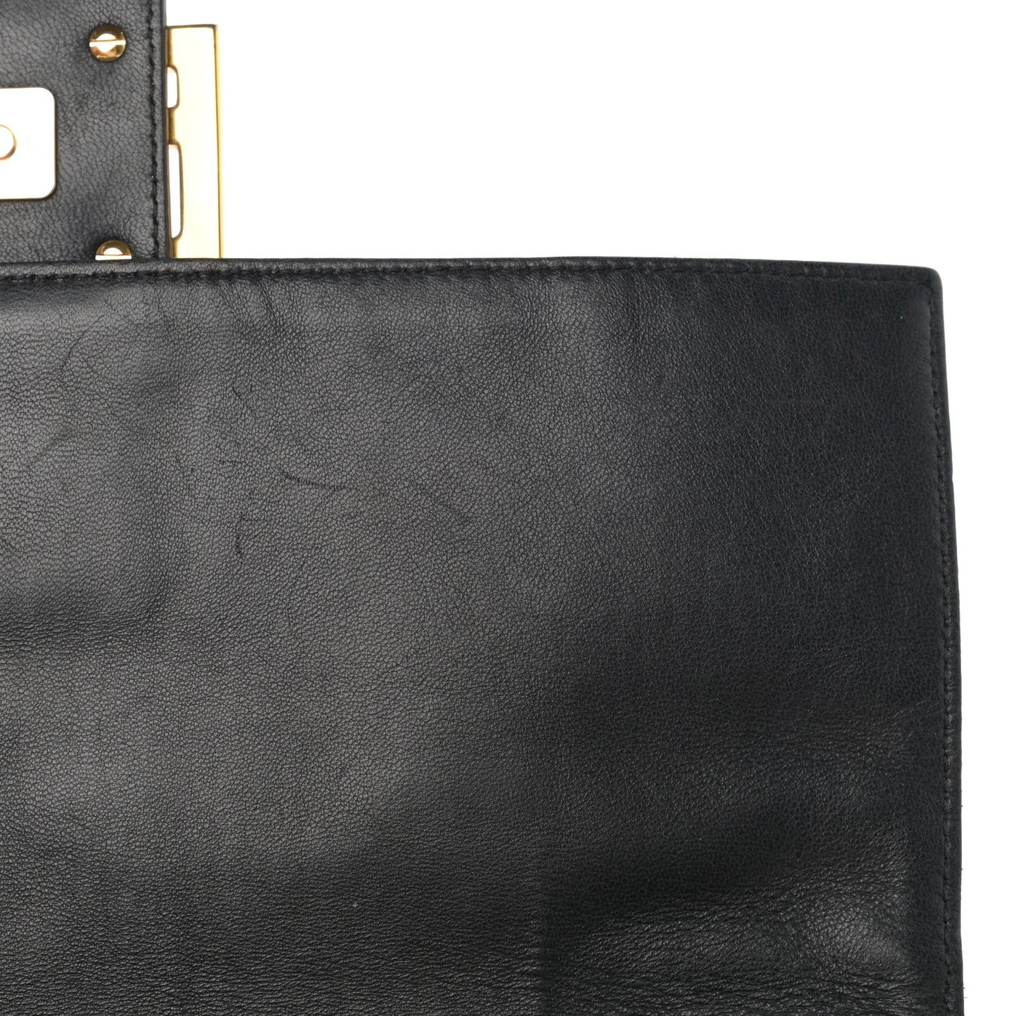 Nappa FF 1974 Embossed Large Baguette Black