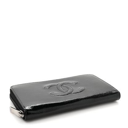 Chanel Patent Caviar Timeless CC Large Gusset Zip Around Wallet Black 4 of 9