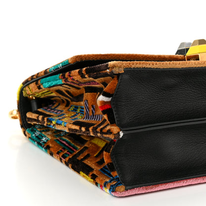 Fendi Velvet Vitello Dolce Fun Fair Kan I Shoulder Bag Tobacco Multicolor Black 9 of 10