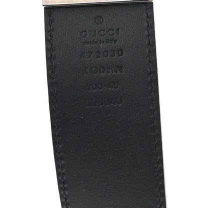 Gucci GG Supreme Monogram Selleria Calfskin Interlocking G Reversible 37mm Belt 100 40 Beige Ebony Black 3 of 4