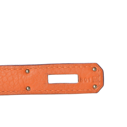 Hermes Taurillon Clemence Birkin 35 Orange 16 of 32