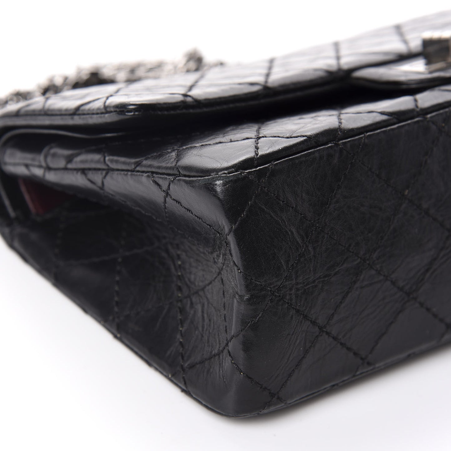 Aged Calfskin Quilted 2.55 Reissue 225 Flap Black