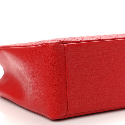 Chanel Caviar Quilted Grand Shopping Tote GST Red 8 of 10