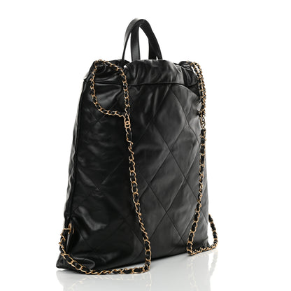 Chanel Shiny Calfskin Quilted Chanel 22 Backpack Black 3 of 10