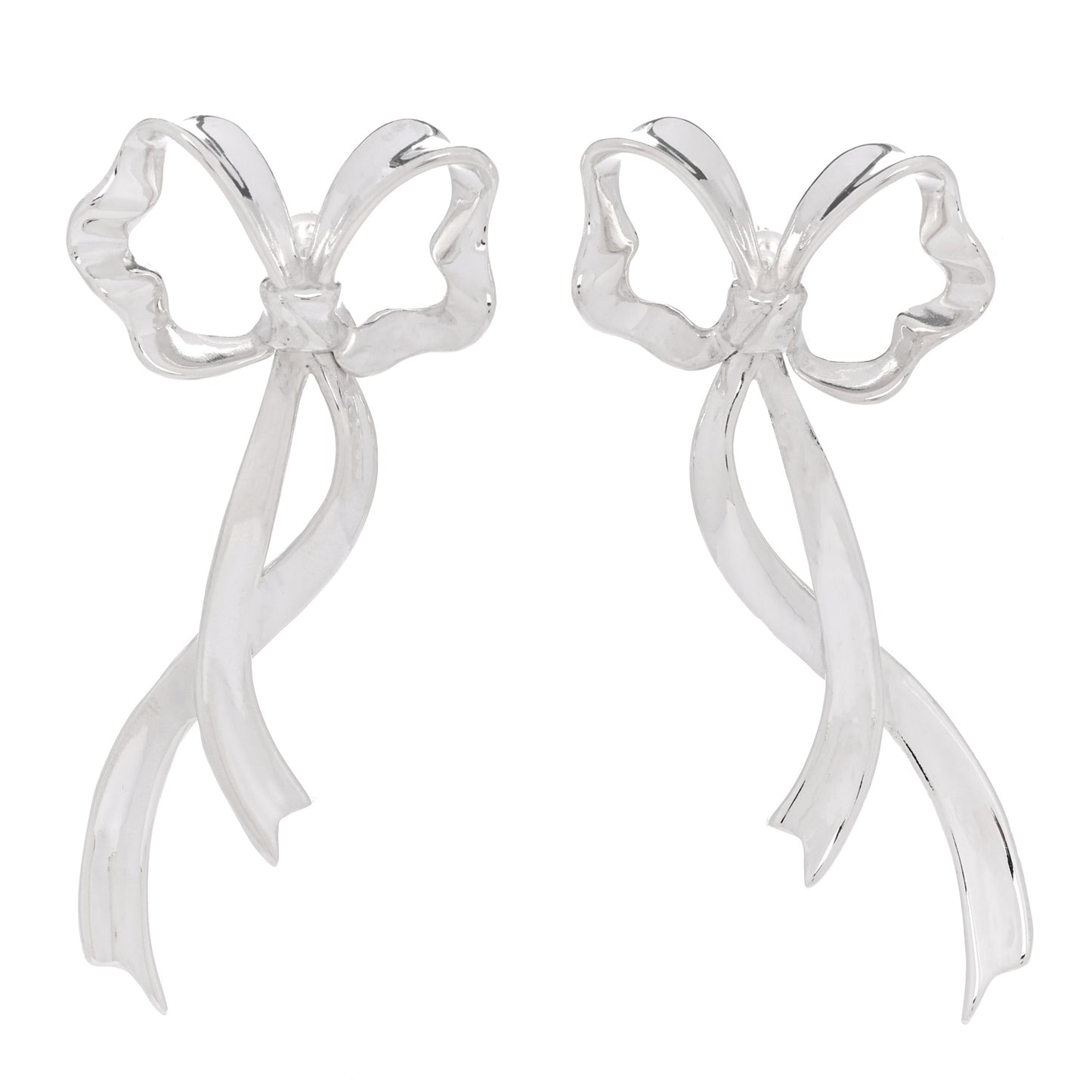 Sterling Silver Large Bow Earrings