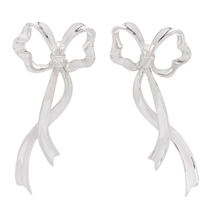 Tiffany Sterling Silver Large Bow Earrings 1 of 4