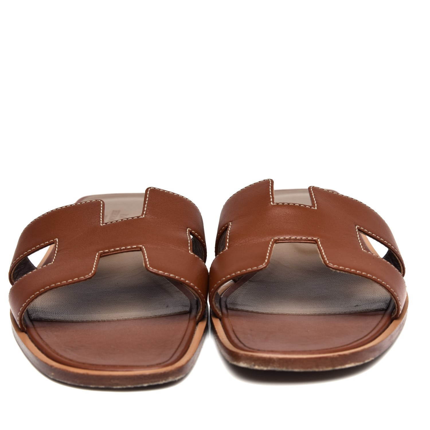 Hermes Box Calfskin Oran Sandals 39 Gold 5 of 10