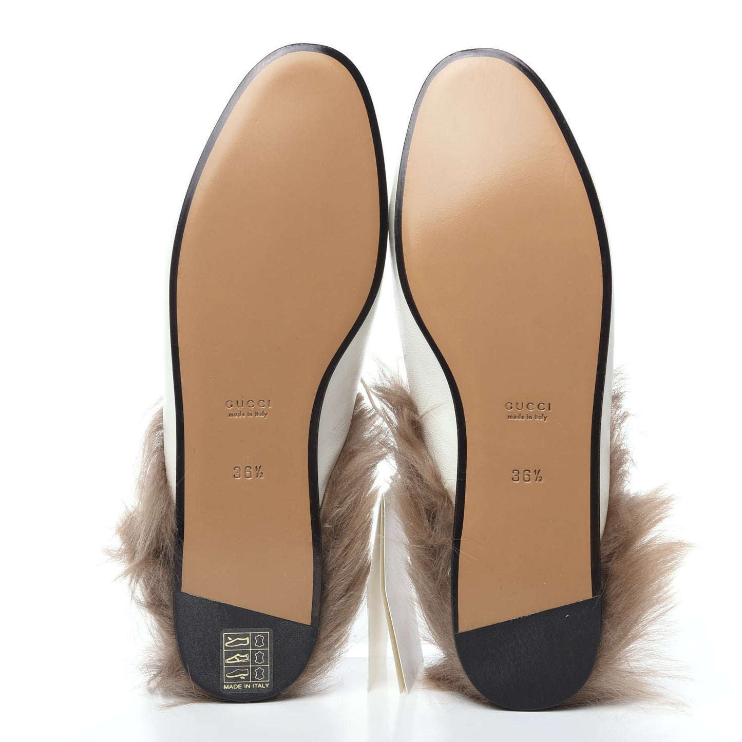 Malaga Kid Fur Womens Princetown Slippers 36.5 Dusty White Naturale