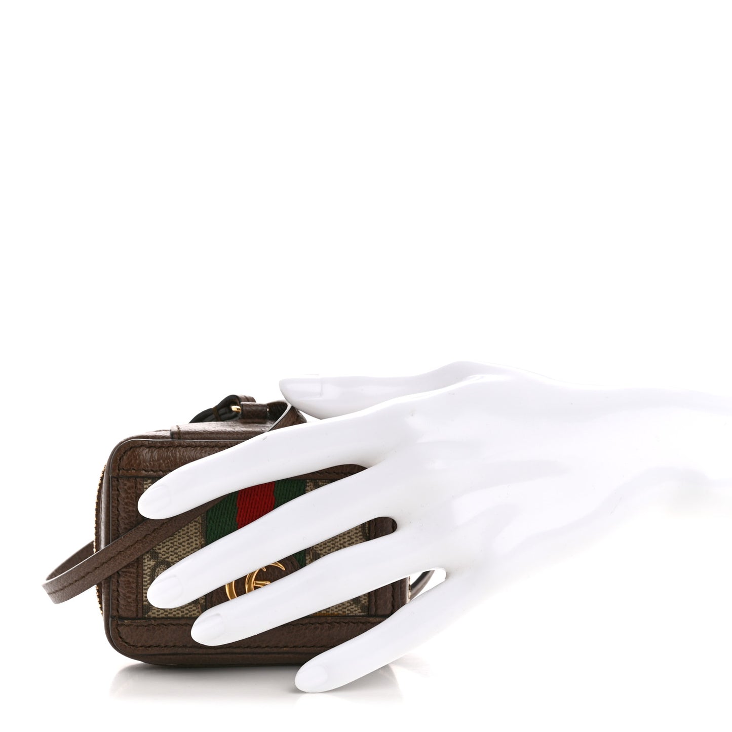 GG Supreme Monogram Textured Dollar Calfskin Web Ophidia AirPods Pro Case Beige Ebony New Acero