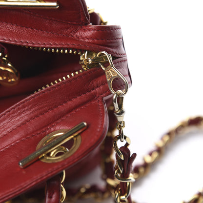 Chanel Lambskin Quilted Shoulder Bag Red 11 of 15