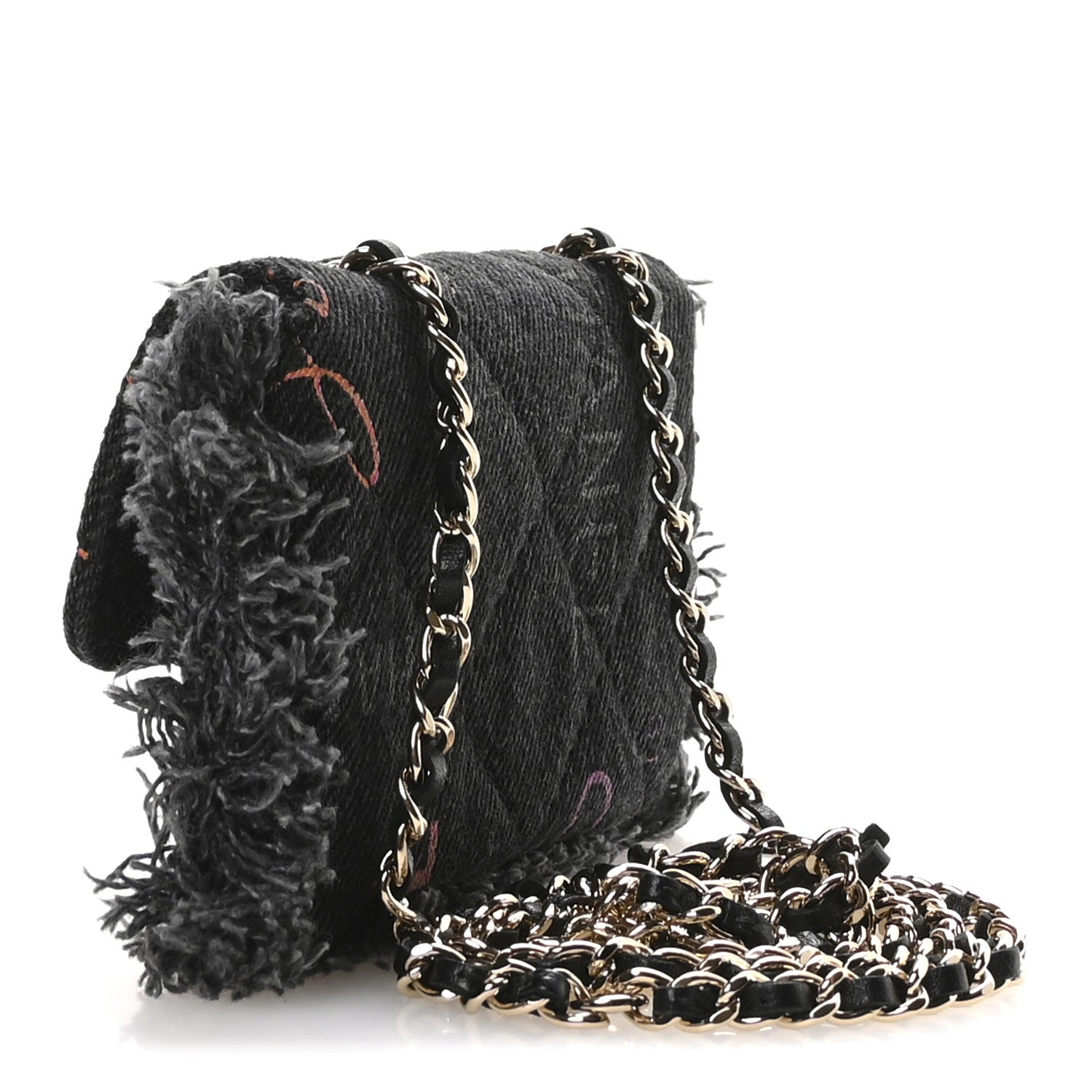 Chanel Denim Quilted Denim Mood Belt Bag Black Multicolor 3 of 11
