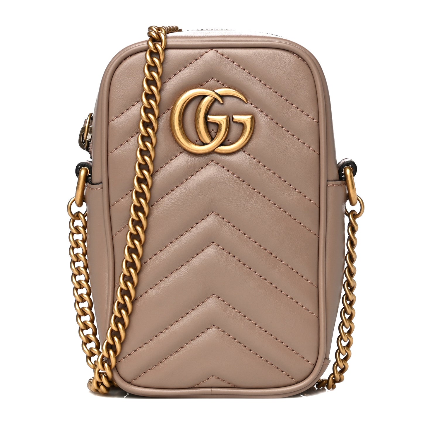 Calfskin Matelasse Mini GG Marmont Crossbody Bag Porcelain Rose