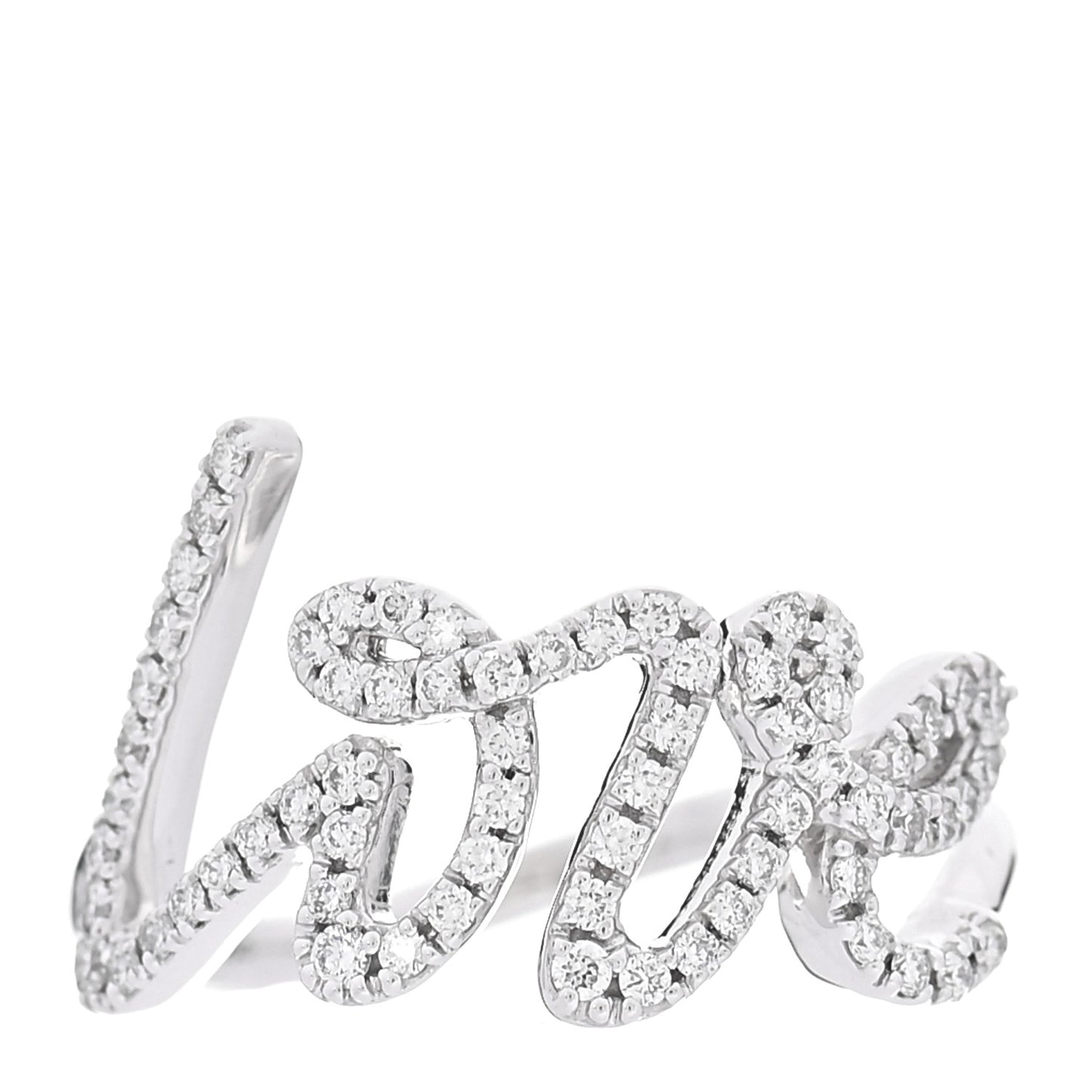 18K White Gold Diamond Paloma's Graffiti Love Ring 47 4.25