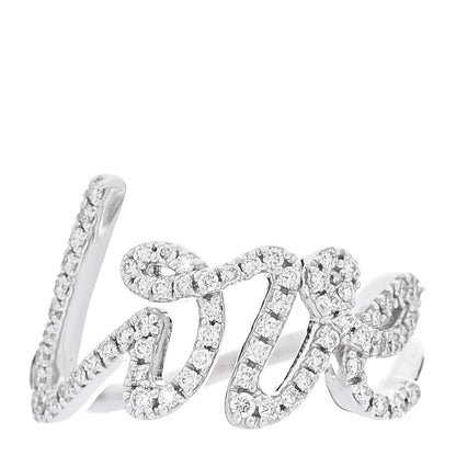 Tiffany 18K White Gold Diamond Paloma's Graffiti Love Ring 47 4.25 1 of 5