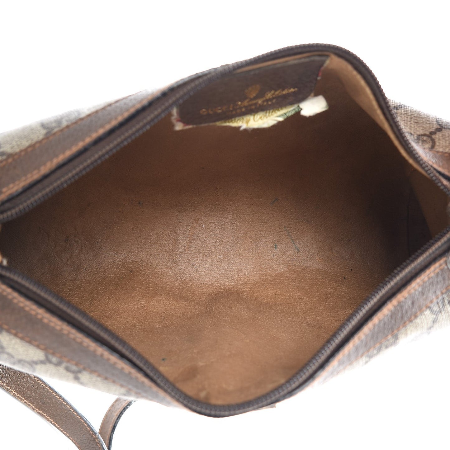 Coated Canvas Monogram Web Small Shoulder Bag Brown