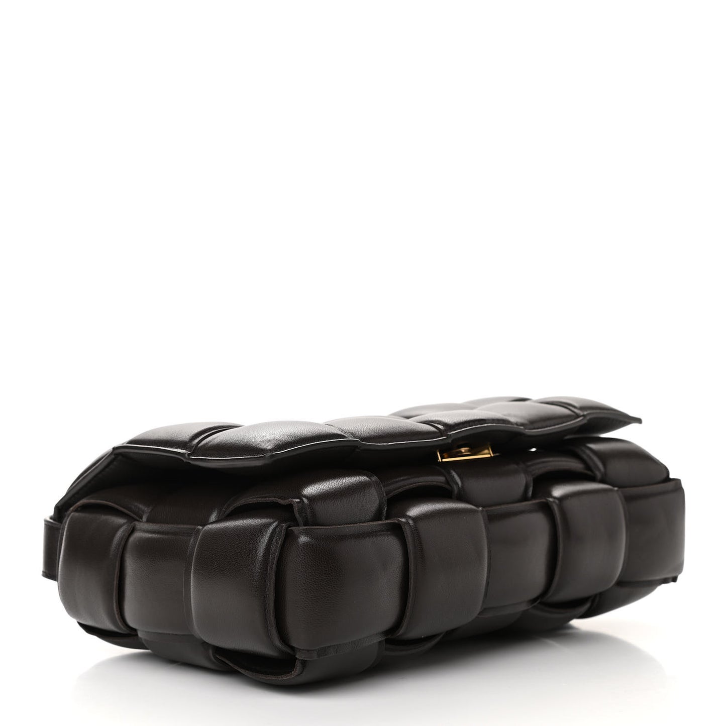 Nappa Maxi Intreccio Padded Cassette Crossbody Bag Fondente