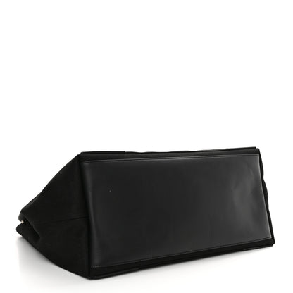Balenciaga Cotton Canvas Calfskin M Navy Cabas Black White 4 of 16