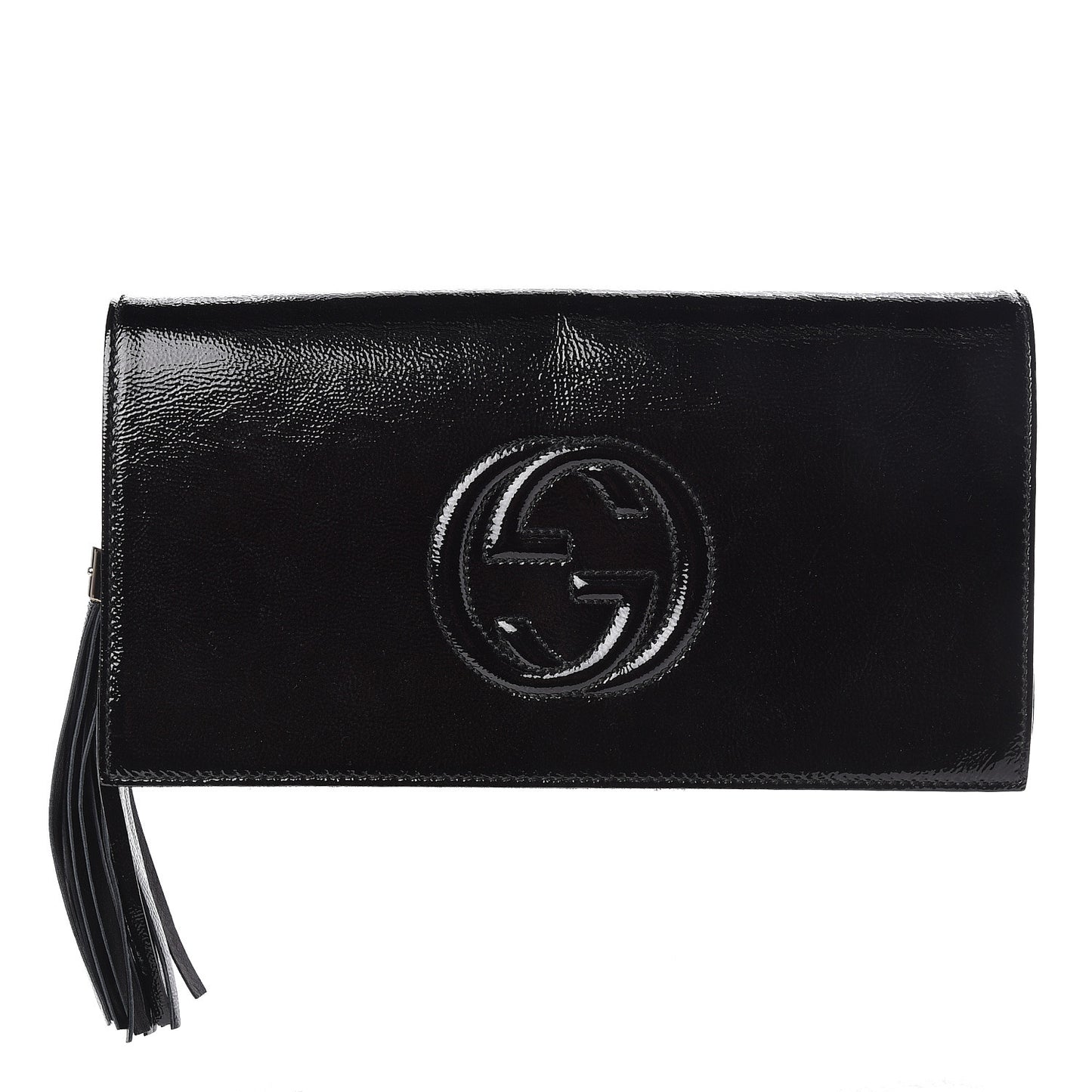 Soft Patent Medium Soho Clutch Black