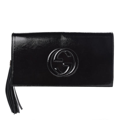 Gucci Soft Patent Medium Soho Clutch Black 1 of 7
