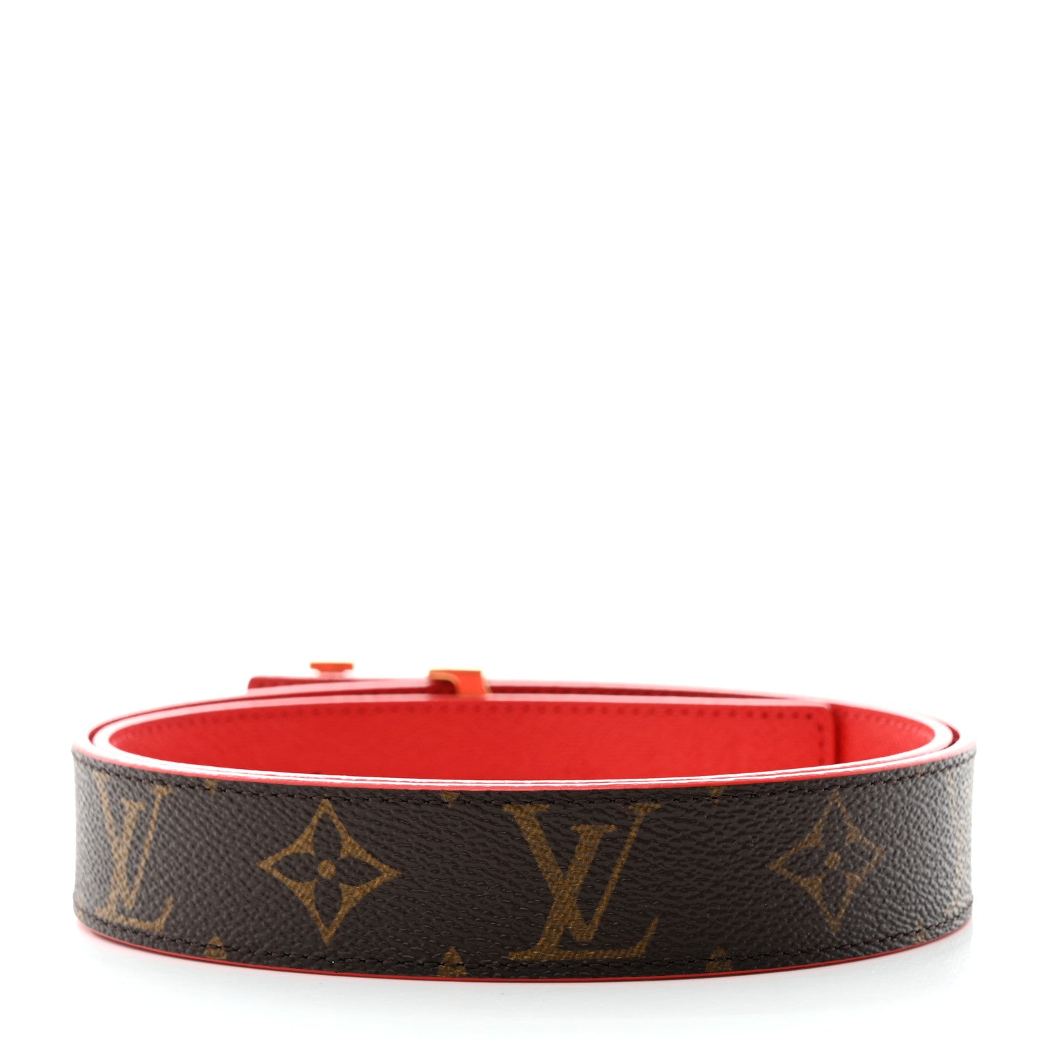 Louis Vuitton Calfskin Monogram LV Initiales Reversible Belt 80 32 Red 3 of 6