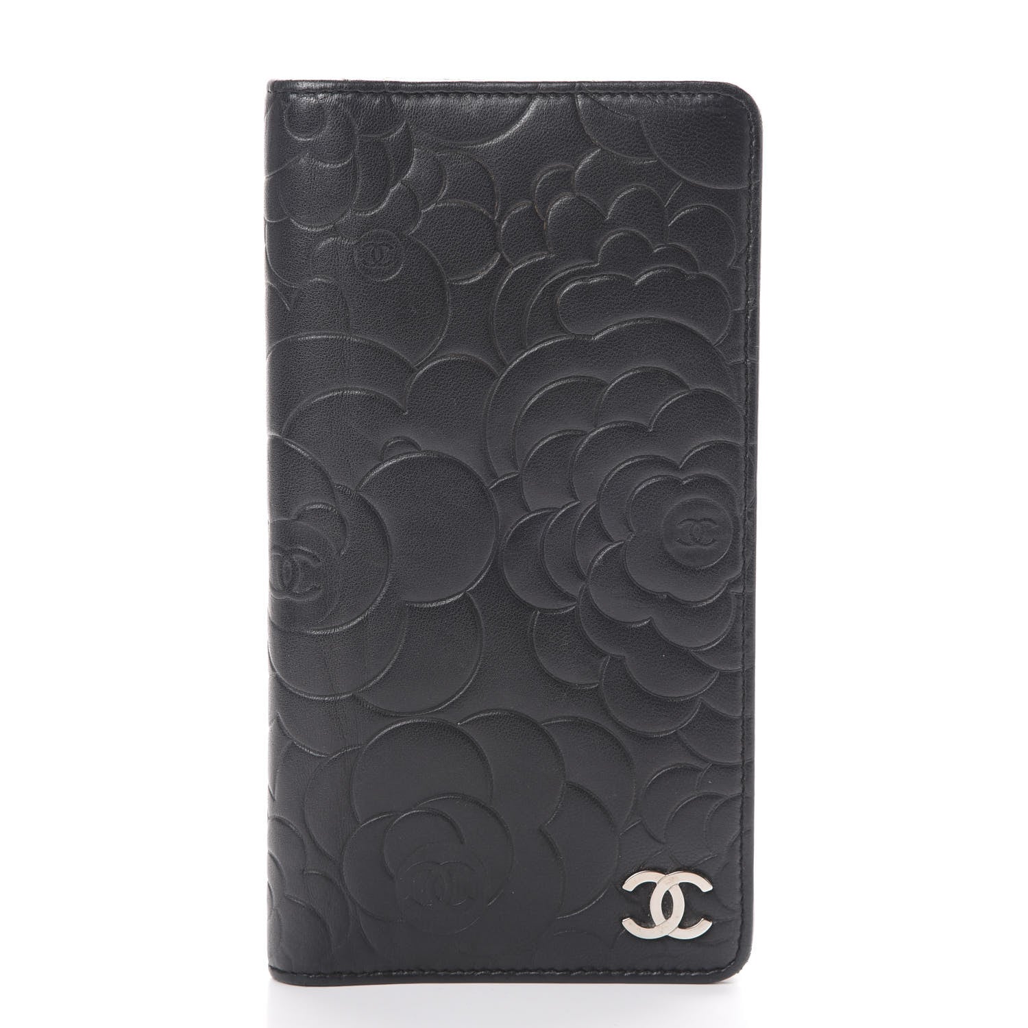 Chanel Lambskin Camellia Embossed Medium Agenda Cover Black 1 of 10