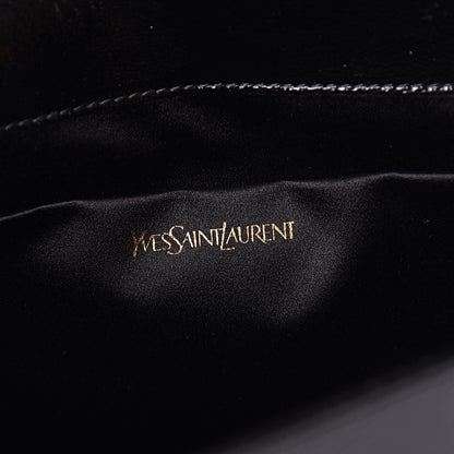 Saint Laurent Textured Patent Monogram Large Belle De Jour Clutch Black 8 of 10