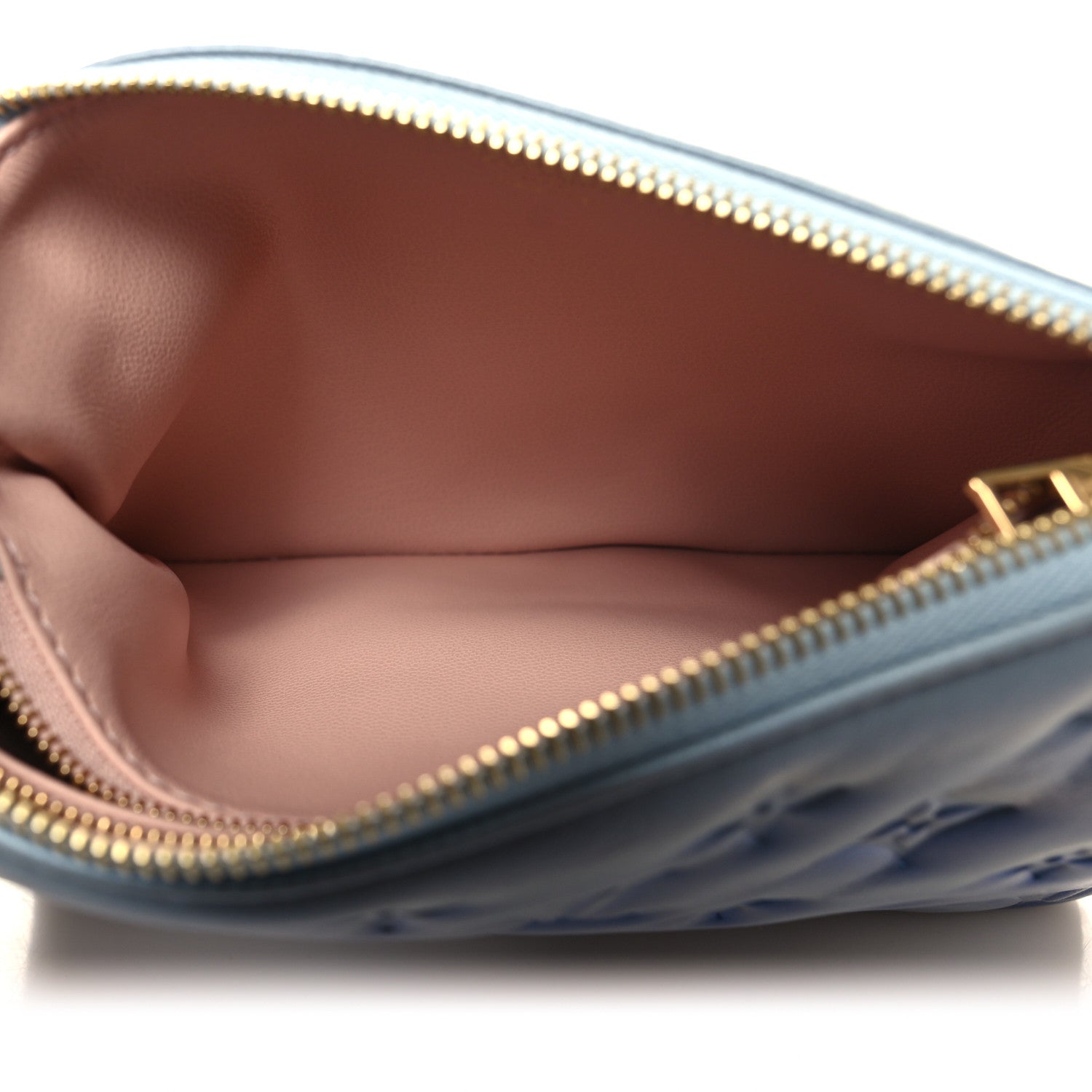 Louis Vuitton Metallic Lambskin Embossed Monogram Coussin BB Blue 5 of 11