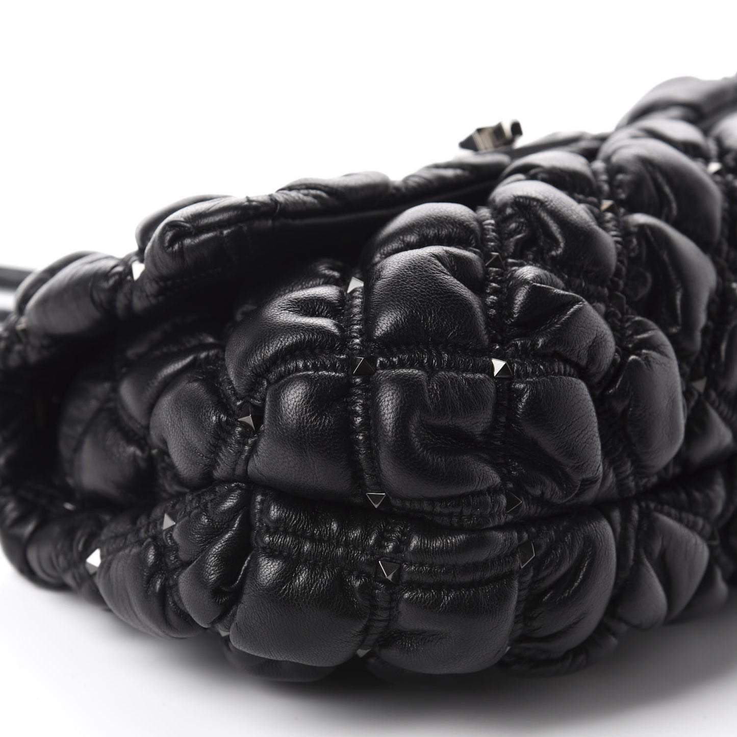 Nappa Medium Spikeme Shoulder Bag Black