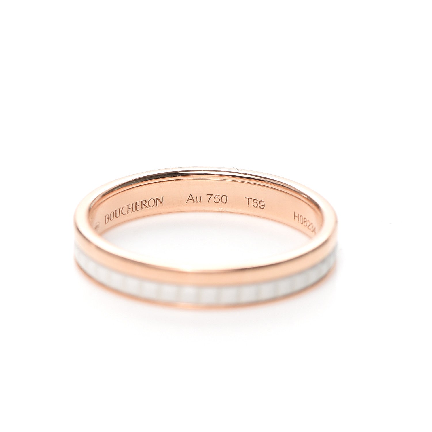 Boucheron 18K Pink Gold Ceramic Quatre White Edition Wedding Band Ring 59 8.75 5 of 6