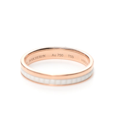 Boucheron 18K Pink Gold Ceramic Quatre White Edition Wedding Band Ring 59 8.75 5 of 6