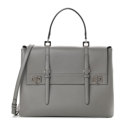 Prada Saffiano Cuir Convertible Top Handle Tote Marmo 1 of 14