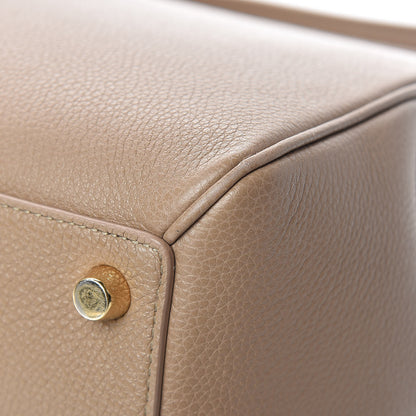 Celine Grained Calfskin Classique 16 Top Handle Bag Beige 12 of 16