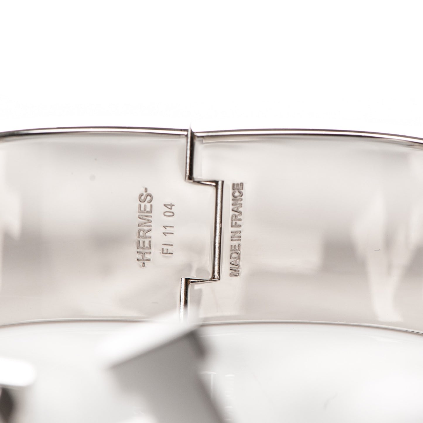 Enamel Wide Clic Clac H Bracelet GM White