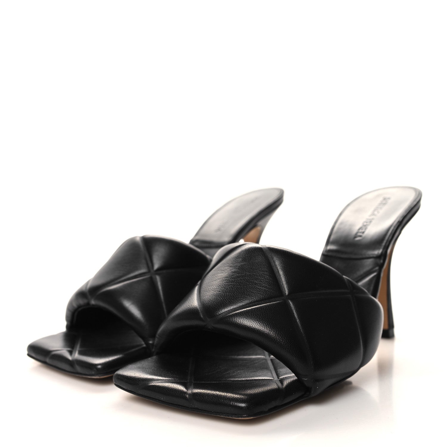 Bottega Veneta Nappa Quilted Rubber Lido Mule Sandals 40 Black 3 of 7