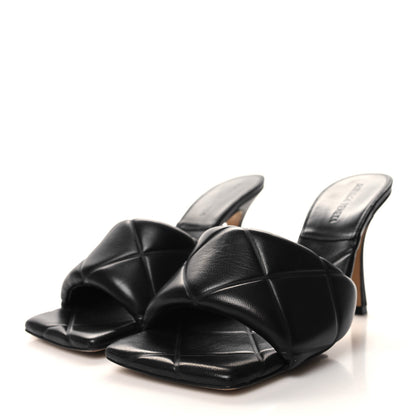 Bottega Veneta Nappa Quilted Rubber Lido Mule Sandals 40 Black 3 of 7