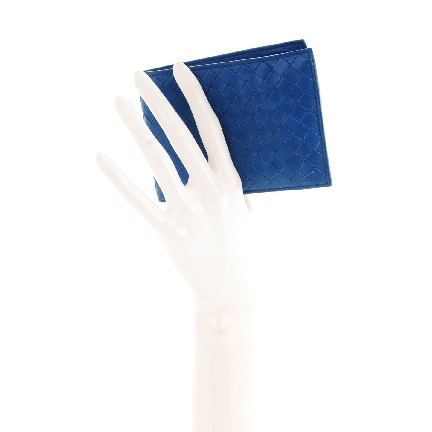 Nappa Intrecciato Bi-Fold Wallet Blue