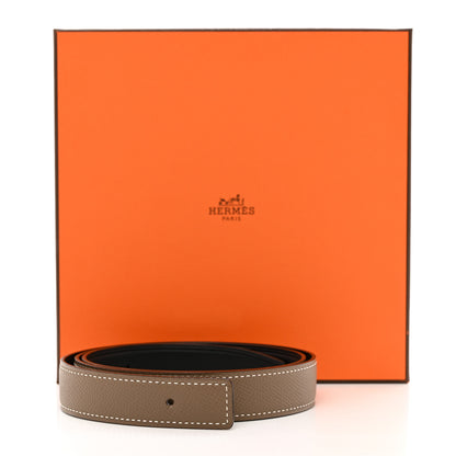 Hermes Swift Epsom 24mm Belt Strap 85 34 Black Etoupe 8 of 8