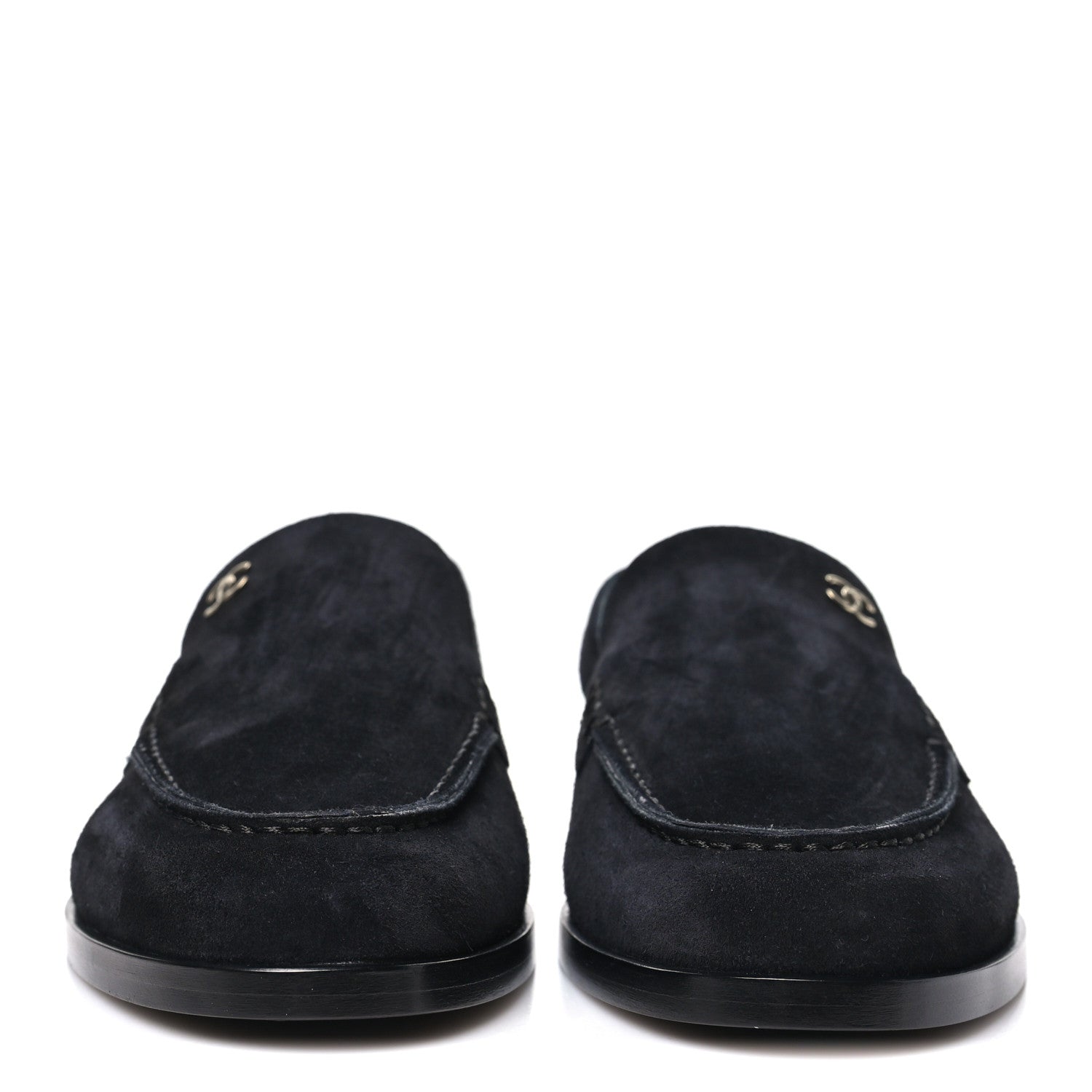 Chanel Suede Calfskin Slingback Loafers 38 Black 3 of 10